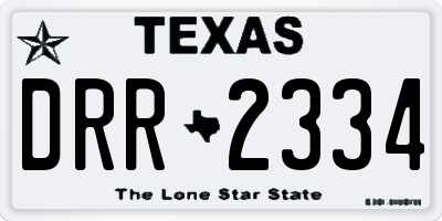 TX license plate DRR2334