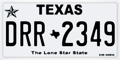 TX license plate DRR2349