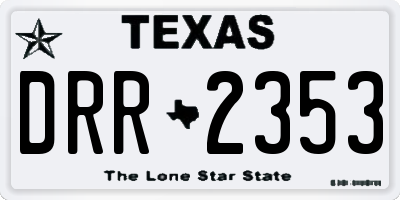 TX license plate DRR2353