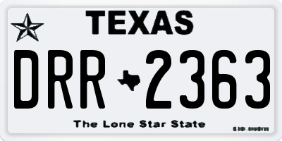 TX license plate DRR2363