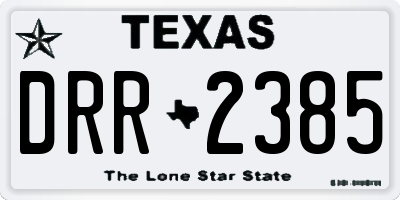 TX license plate DRR2385