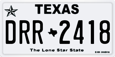 TX license plate DRR2418