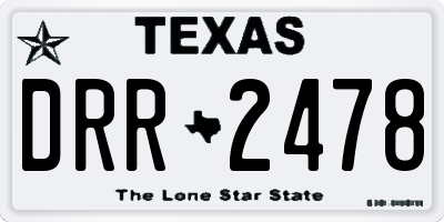 TX license plate DRR2478