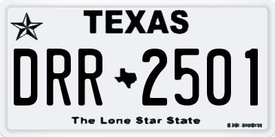 TX license plate DRR2501