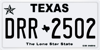 TX license plate DRR2502