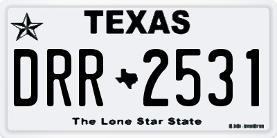 TX license plate DRR2531