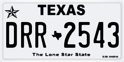 TX license plate DRR2543