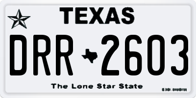 TX license plate DRR2603