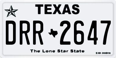 TX license plate DRR2647
