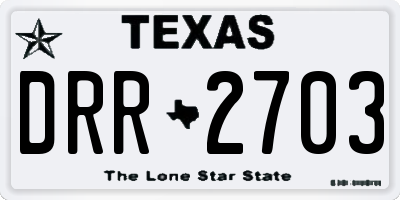 TX license plate DRR2703
