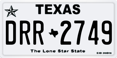 TX license plate DRR2749
