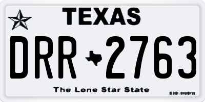 TX license plate DRR2763