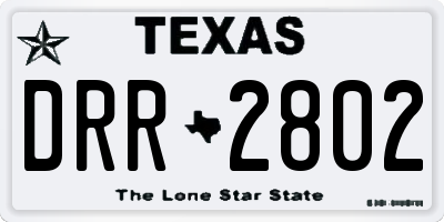 TX license plate DRR2802