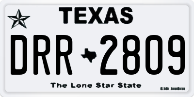 TX license plate DRR2809