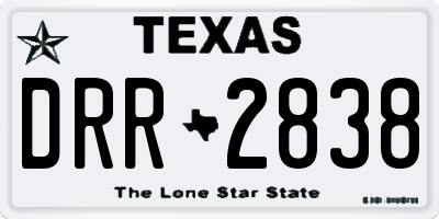 TX license plate DRR2838