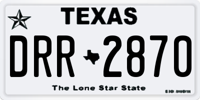 TX license plate DRR2870