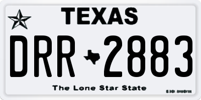 TX license plate DRR2883