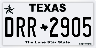 TX license plate DRR2905