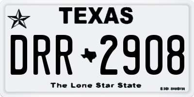 TX license plate DRR2908