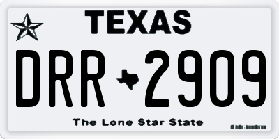 TX license plate DRR2909