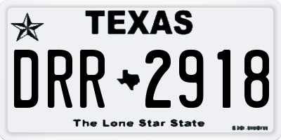 TX license plate DRR2918