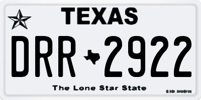 TX license plate DRR2922