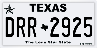 TX license plate DRR2925