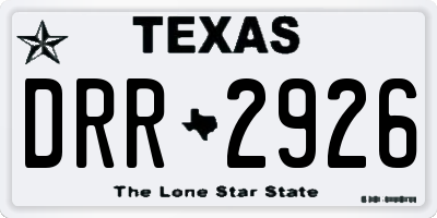 TX license plate DRR2926