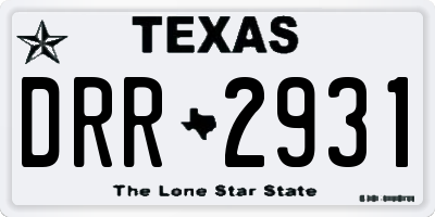 TX license plate DRR2931