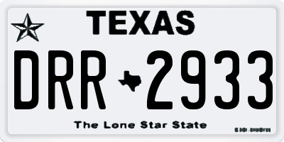 TX license plate DRR2933