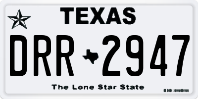 TX license plate DRR2947