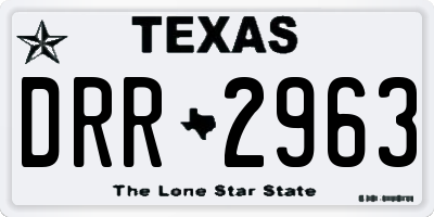 TX license plate DRR2963