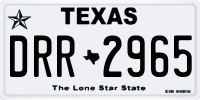 TX license plate DRR2965