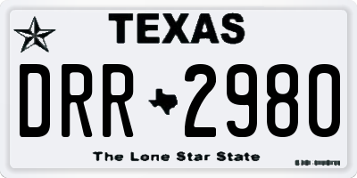 TX license plate DRR2980