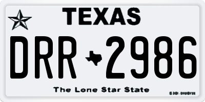 TX license plate DRR2986
