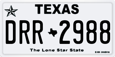 TX license plate DRR2988