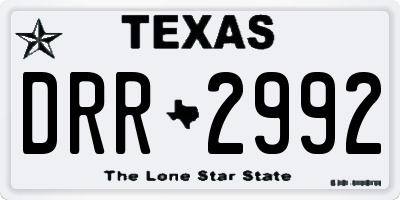 TX license plate DRR2992