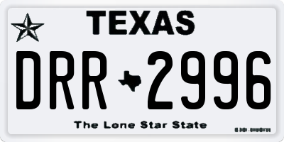 TX license plate DRR2996