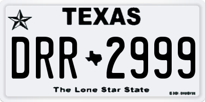 TX license plate DRR2999