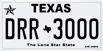TX license plate DRR3000