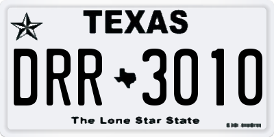 TX license plate DRR3010