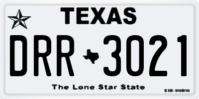 TX license plate DRR3021