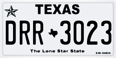 TX license plate DRR3023