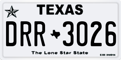 TX license plate DRR3026