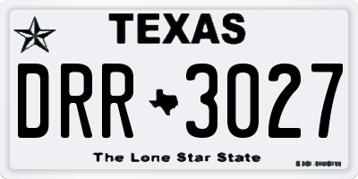 TX license plate DRR3027