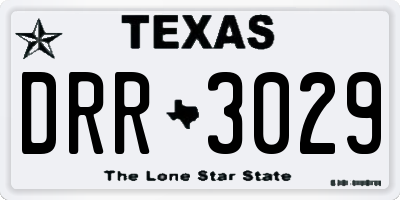 TX license plate DRR3029