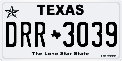 TX license plate DRR3039