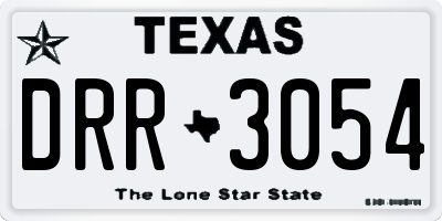 TX license plate DRR3054