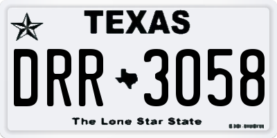 TX license plate DRR3058