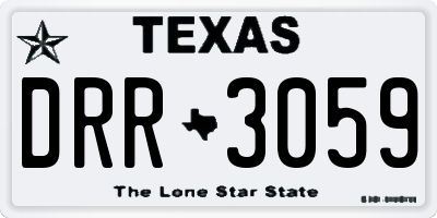 TX license plate DRR3059